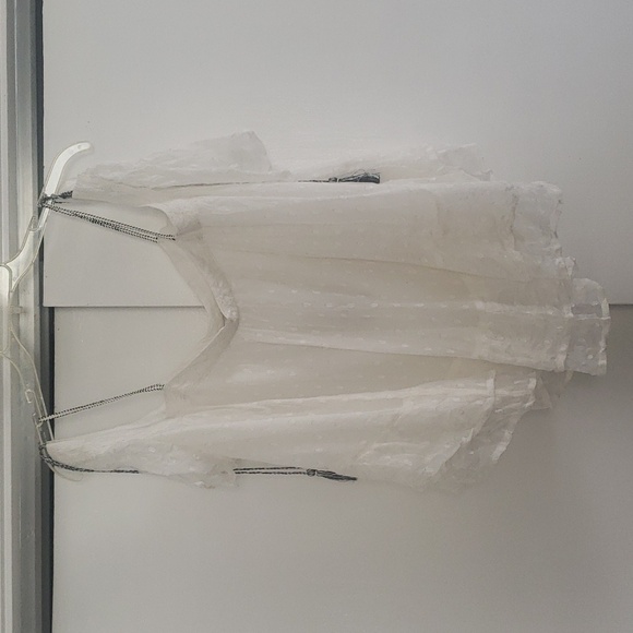 Gauzy, chiffon, off the shoulders blouse. - Picture 1 of 7